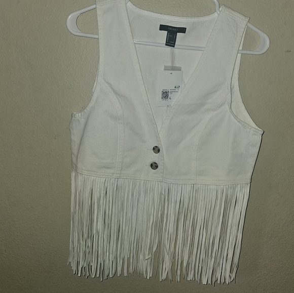 Forever 21 Tops - Forever 21 White Fringe Vest